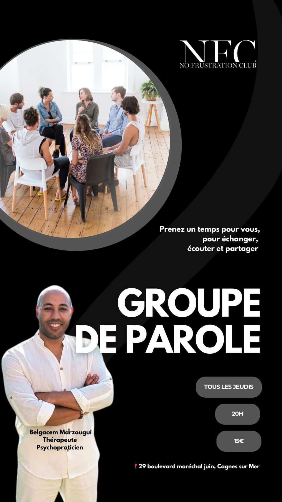 Groupe de parole à Cagnes-sur-Mer